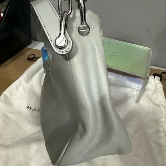 RARE MARC JACOBS New York SoHo Gray Leather Baguette Shoulder Bag MSRP $395 - Picture 8 of 14